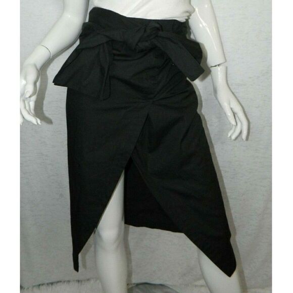 Cmeo Collective Skirt Size XXS Black Faux Wrap Midi - Picture 6 of 8